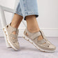 Rieker W RKR651 beige leather openwork shoes with velcro Footwear/Lifestyle/Rieker Your Sports Performance