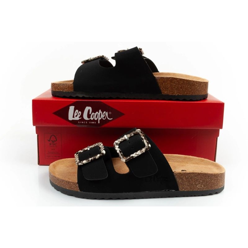 Lee Cooper women's slip-on shoes, black suede, comfortable, lightweight Lee Cooper