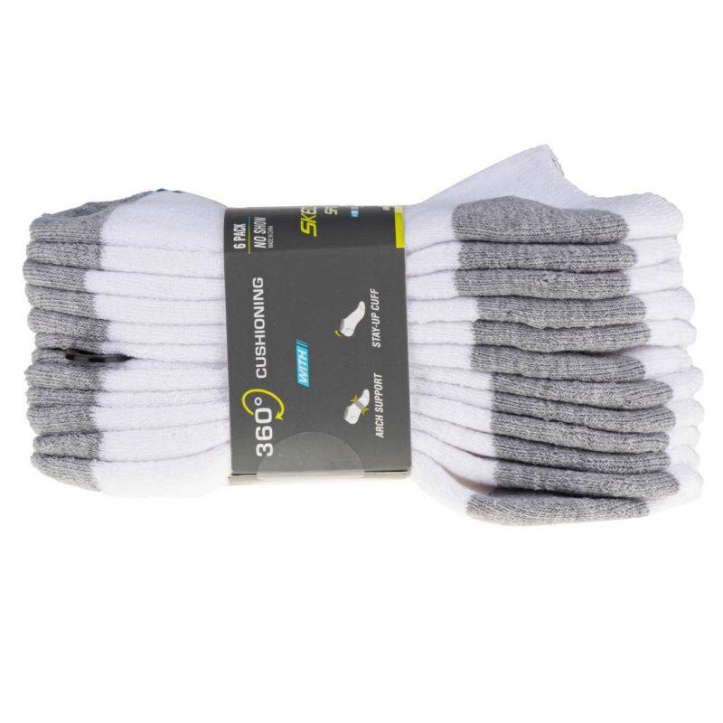 Skechers 6pk No Show socks S108264-WHT Clothing/Lifestyle/Socks/4F Your Sports Performance