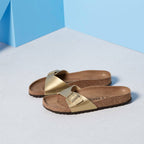 Birkenstock Madrid Birko-Flor Gold women's regular wide gold flip-flops (1016106) Footwear/Lifestyle/Brinkenstock/Klapki/chodaki Your Sports Performance