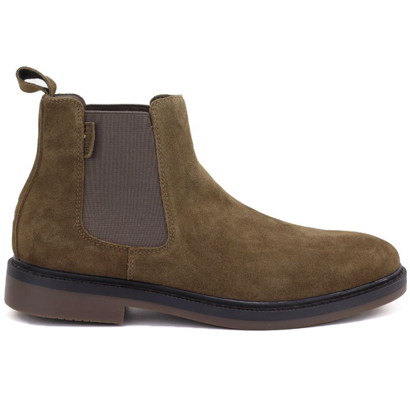 Men's leather Chelsea boots, khaki, Big Star UU174277