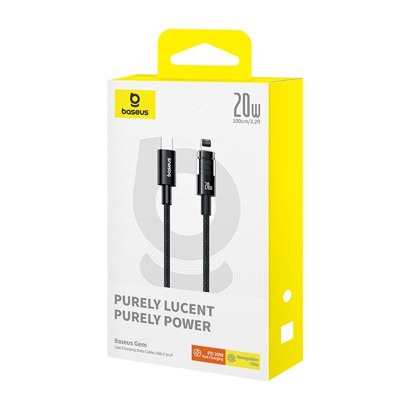 Baseus Gem USB C-IP Cable 20W 1m (Black) In preparation Your Sports Performance