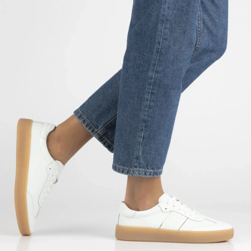 Women's leather platform shoes white Filippo DP7543/26 Filippo