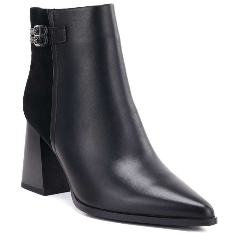 Women's black leather high-heeled ankle boots D&A S.Barski CR62-3477