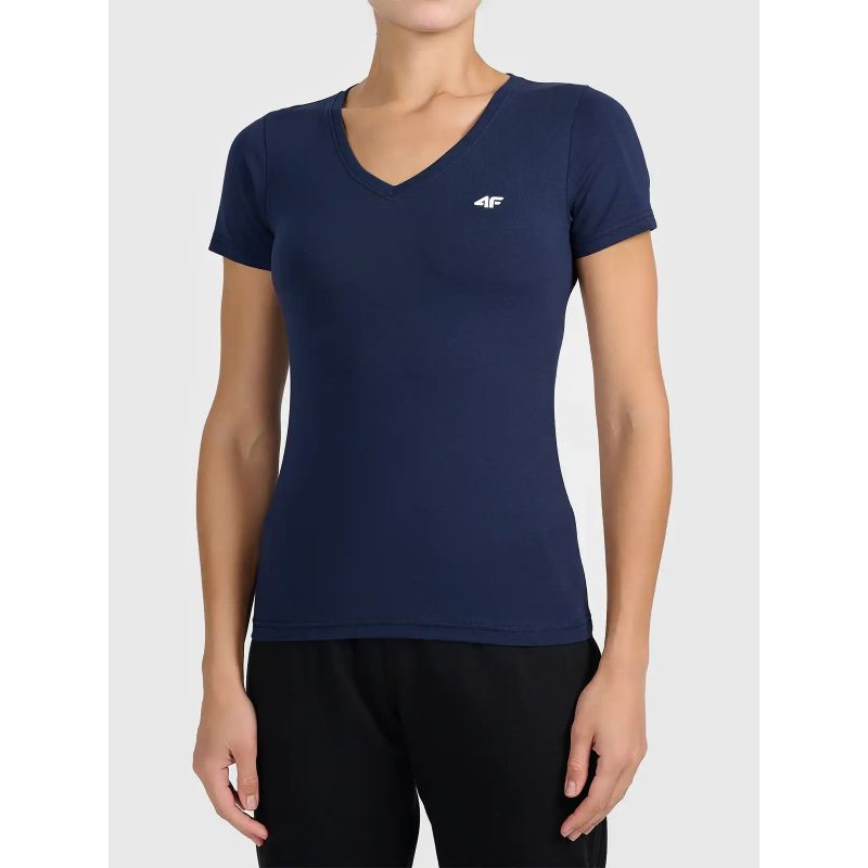 Women's basic V-neck T-shirt 4F 4FWMM00TTSHF3307-31S *Kategoria tymczasowa Your Sports Performance