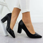 Sergio Leone PB414 women's black pumps with a block heel Footwear Your Sports Performance