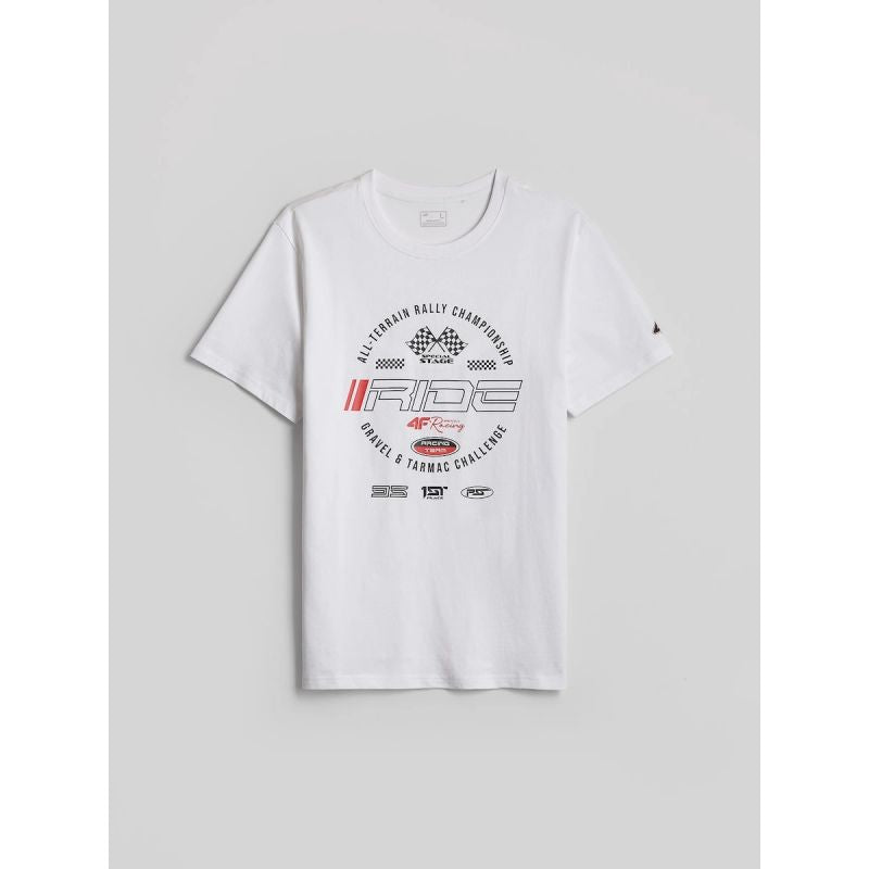 Men's regular printed T-shirt 4F 4FRAW26TTSHM4470-10S