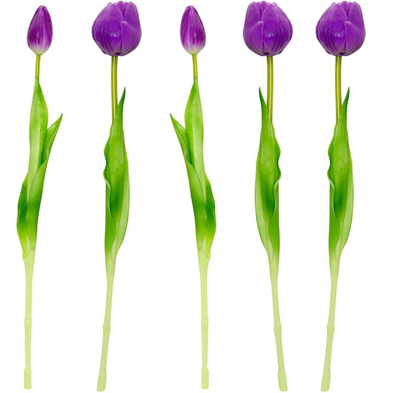 BOUQUET OF 5 PURPLE PEONY TULIPS 39 CM LIFE-LIKE SPRING DECORATION Home and Garden/Equipment Your Sports Performance