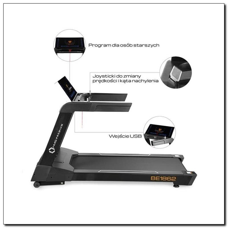HMS Premium BE1862 Electric Treadmill 0.5-24 km In preparation Your Sports Performance