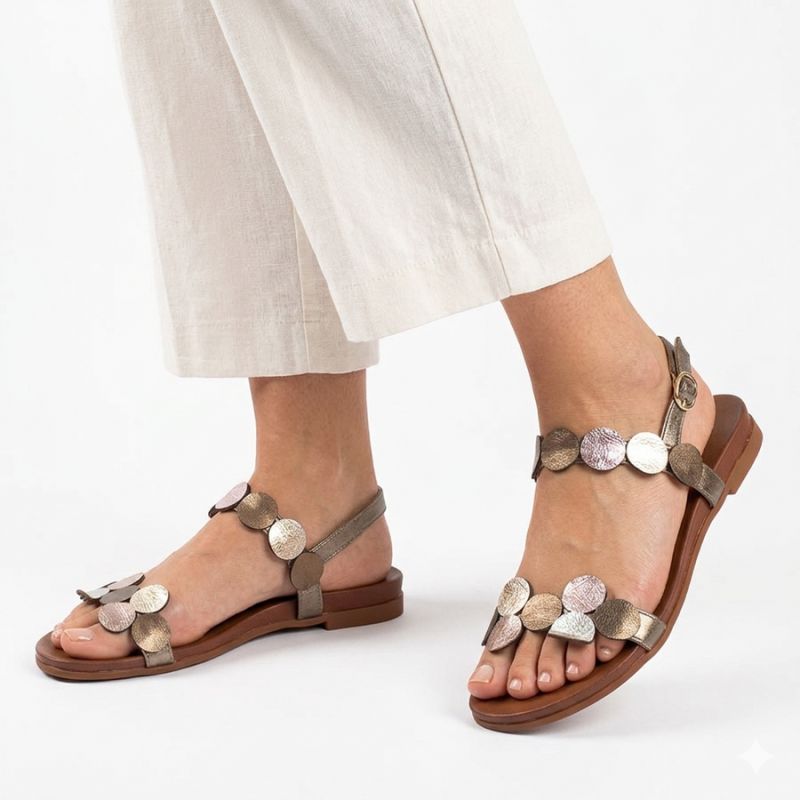 Brown women's sandals M.Daszyński MR1958-1 M. Daszyński
