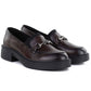 Women's leather loafers with thick soles, burgundy Vinceza 39985 Vinceza