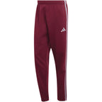 Men's adidas Essentials 3-Stripes Fleece Tapered Cuffed Pants Burgundy KY4134