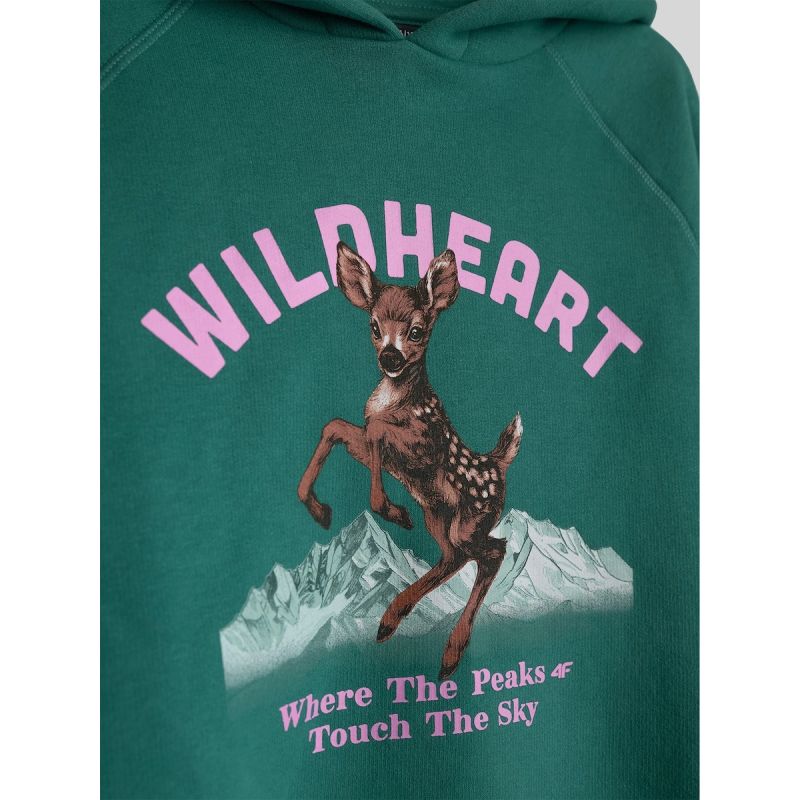 Girls' loose sweatshirt with hood 4F 4FJKAW26TSWSF3136-46S