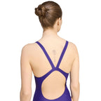 Women's adidas V-back swimsuit purple KS2951