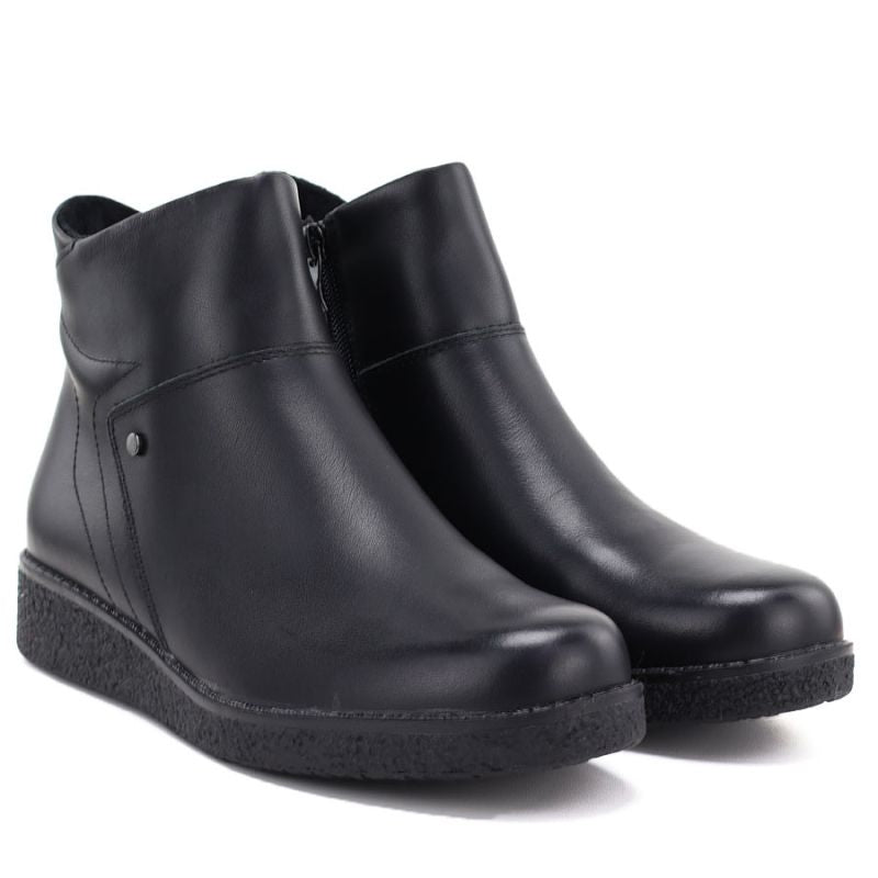 Sergio Leone BT-12-S Black Leather Wedge Ankle Boots