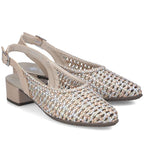 Women's metallic beige sandals Rieker 47078-90 Rieker