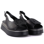 Women's sandals on a thick platform, black Potocki SZ12590 To be categorized Your Sports Performance