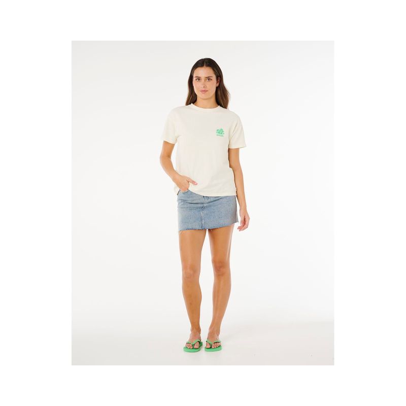 RIP CURL Surf Puff Party Pack Relaxed Beige Women's T-Shirt