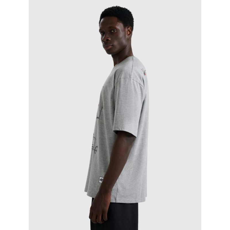 Men's oversize printed T-shirt 4F 4FRAW25TTSHM3257-27M 4f