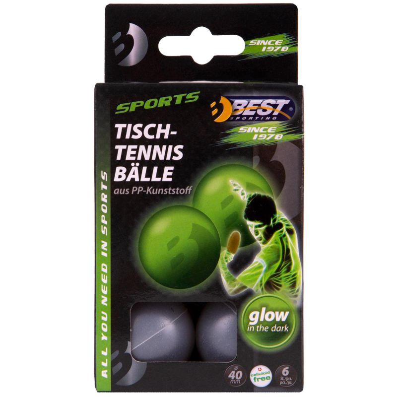 6-pack of luminous table tennis balls, BEST SPORTING Accessories Your Sports Performance