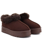 Women's brown Big Star fur platform snow boots UU274203
