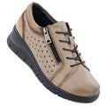 Women's leather openwork wedge shoes, beige, Vinceza 39977 To be categorized Your Sports Performance