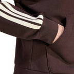Women's adidas Essentials 3-Stripes Full-Zip Fleece Hoodie Brown KX0784