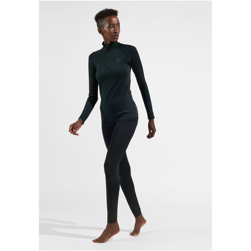Women’s long-sleeve thermal top with mock neck ODLO PERFORMA, black