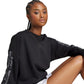 Women's adidas Animal Print 3-Stripes French Terry Sweatshirt Black JM1835 In preparation Adidas