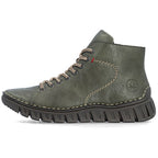 Women's ankle boots, green, insulated, Rieker 57501-54