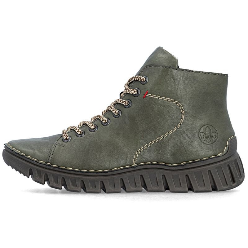 Women's ankle boots, green, insulated, Rieker 57501-54