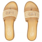 Women's beige beach flip-flops Filippo DK7899 Filippo