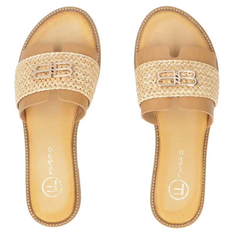 Women's beige beach flip-flops Filippo DK7899