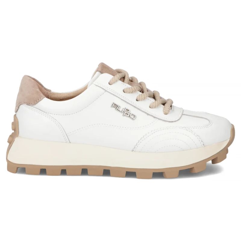Leather platform sneakers, white, Filippo DP7498