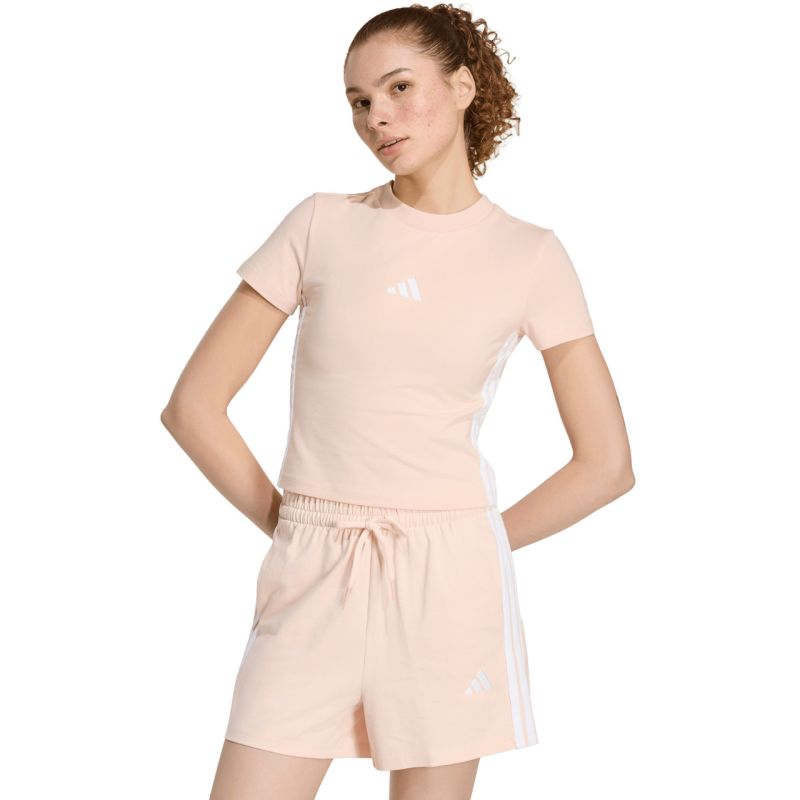 adidas Essentials 3-Stripes Slim Baby T-shirt, Pastel Pink KD2343