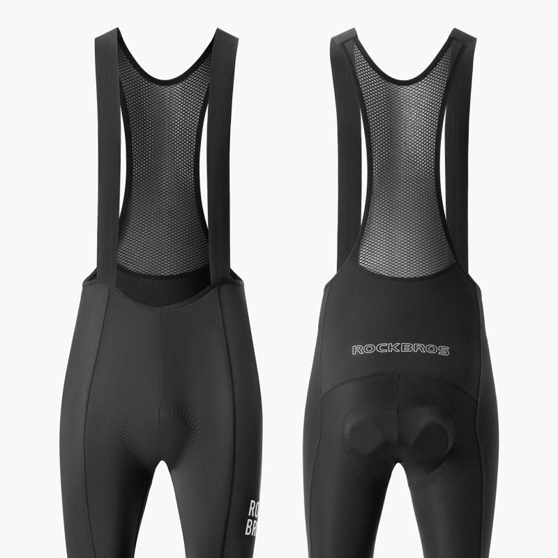 Rockbros 200021 Long Cycling Bib Shorts with Pad Size XXXL - Black Rockbros