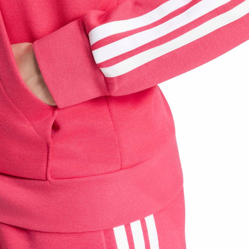 Women's adidas Essentials 3-Stripes Full-Zip Fleece Hoodie Pink KF6272
