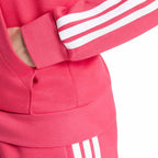 Women's adidas Essentials 3-Stripes Full-Zip Fleece Hoodie Pink KF6272