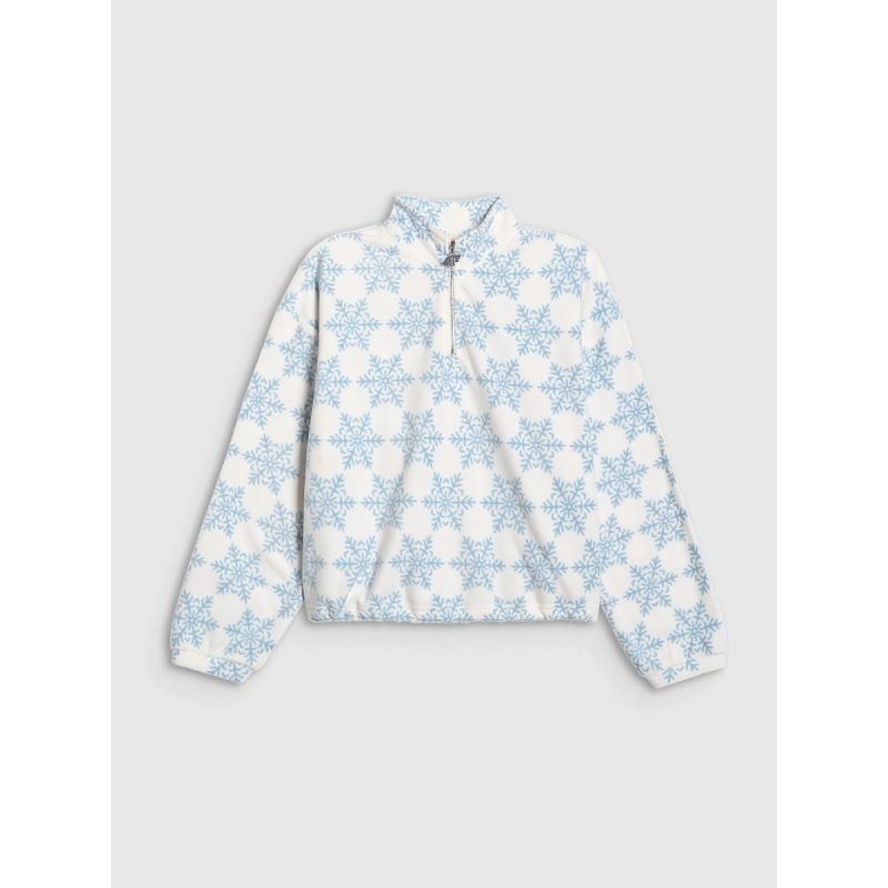 4FWarm oversize fleece with print for girls 4F 4FJRAW25TFLEF440-90A *Kategoria tymczasowa Your Sports Performance