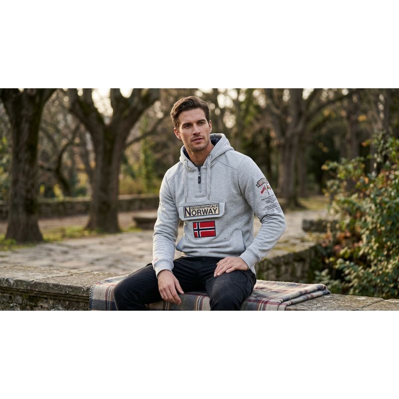 Men’s Sweatshirt Geographical Norway GYMCLASS BGREY DB GTX MEN 054 (WW2844H/GN-BLENDED GREY)