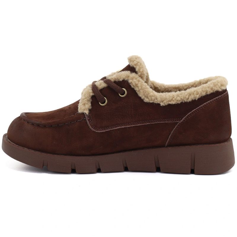 Brown leather shoes lined with sheepskin, Vinceza FIO27-67022