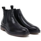 Men's leather Chelsea boots, unlined, black, Big Star UU174280