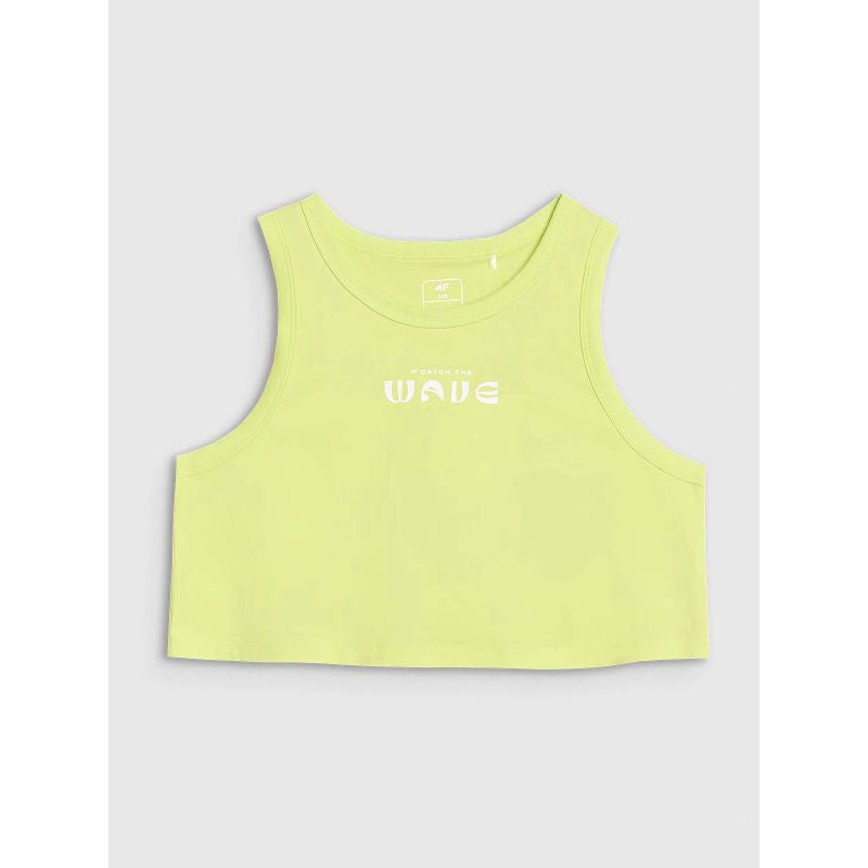 Girls' oversize printed crop top 4F 4FJWSS25TSLEF112-45S *Kategoria tymczasowa Your Sports Performance