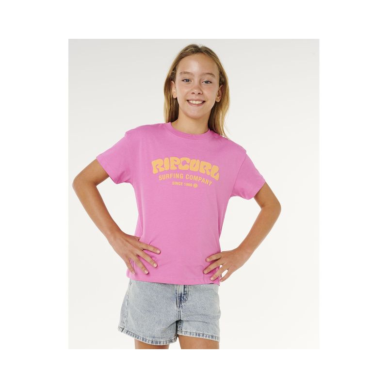 RIP CURL Surf Puff Relaxed Tee-Girl Pink