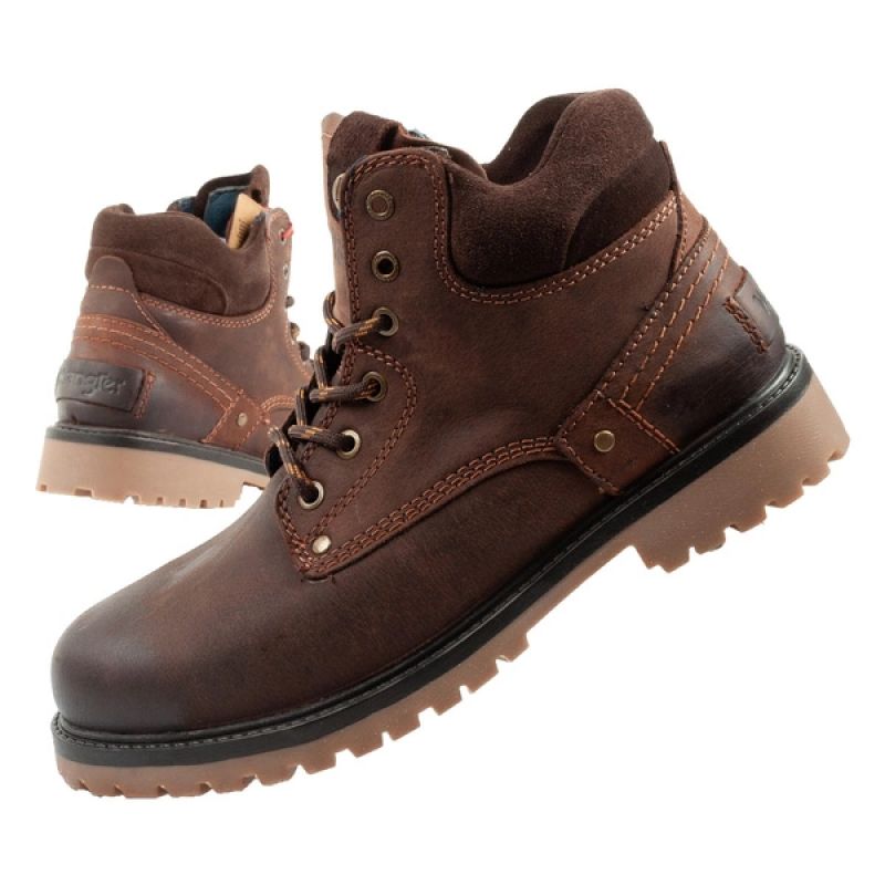 Wrangler Yuma men's boots, Chelsea boots, elegant leather, dark brown Wrangler