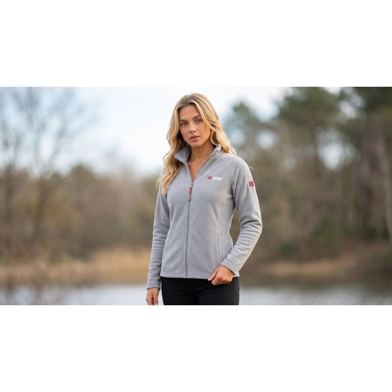 Geographical Norway TUG FZ LIGHT GREY DB LADY 268 Women's Fleece Jacket (WA1719F/GN-LIGHT GREY)