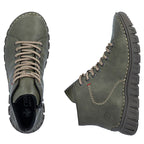 Women's ankle boots, green, insulated, Rieker 57501-54