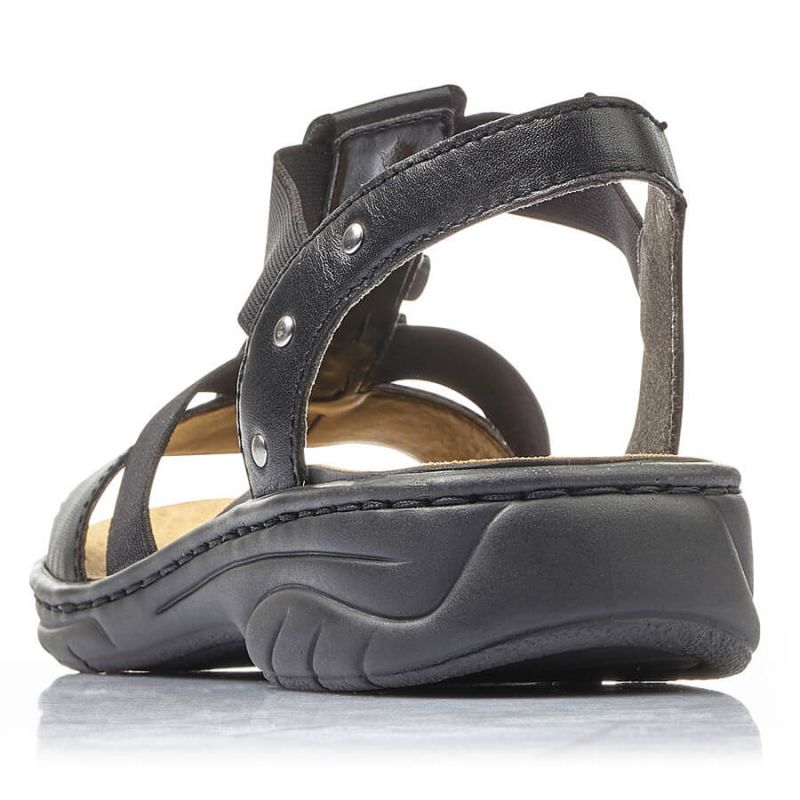 Black leather Roman sandals Rieker W 64580 Footwear/Outdoor Your Sports Performance