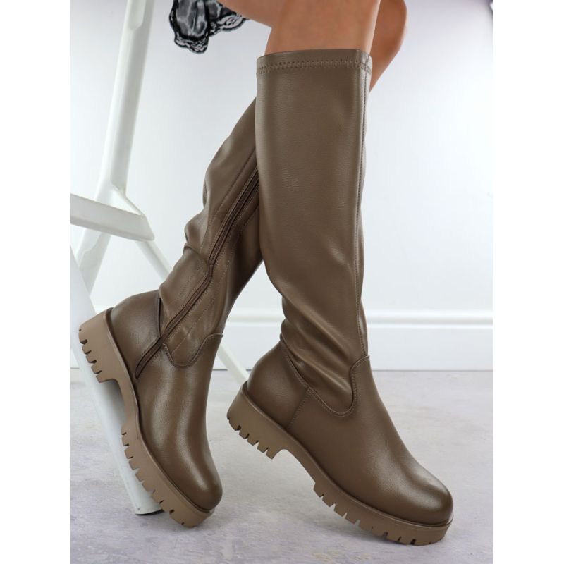 Women's khaki platform boots Potocki 25-12729 Footwear Your Sports Performance