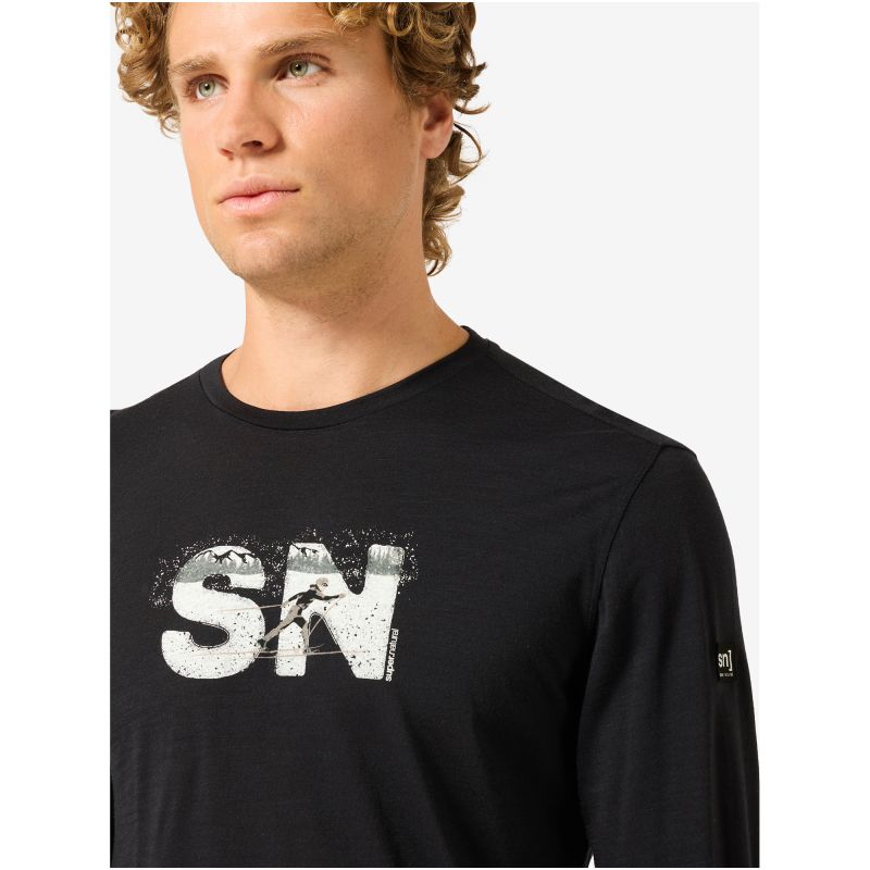 Men's SUPER.NATURAL M CROSS COUNTRY LOGO LS long-sleeve top black